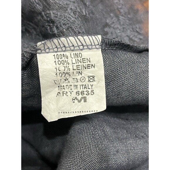 100% Linen Button Front Shacket Sz Med made in Italy Lagenlook Boho Hippie Blue - Picture 13 of 15